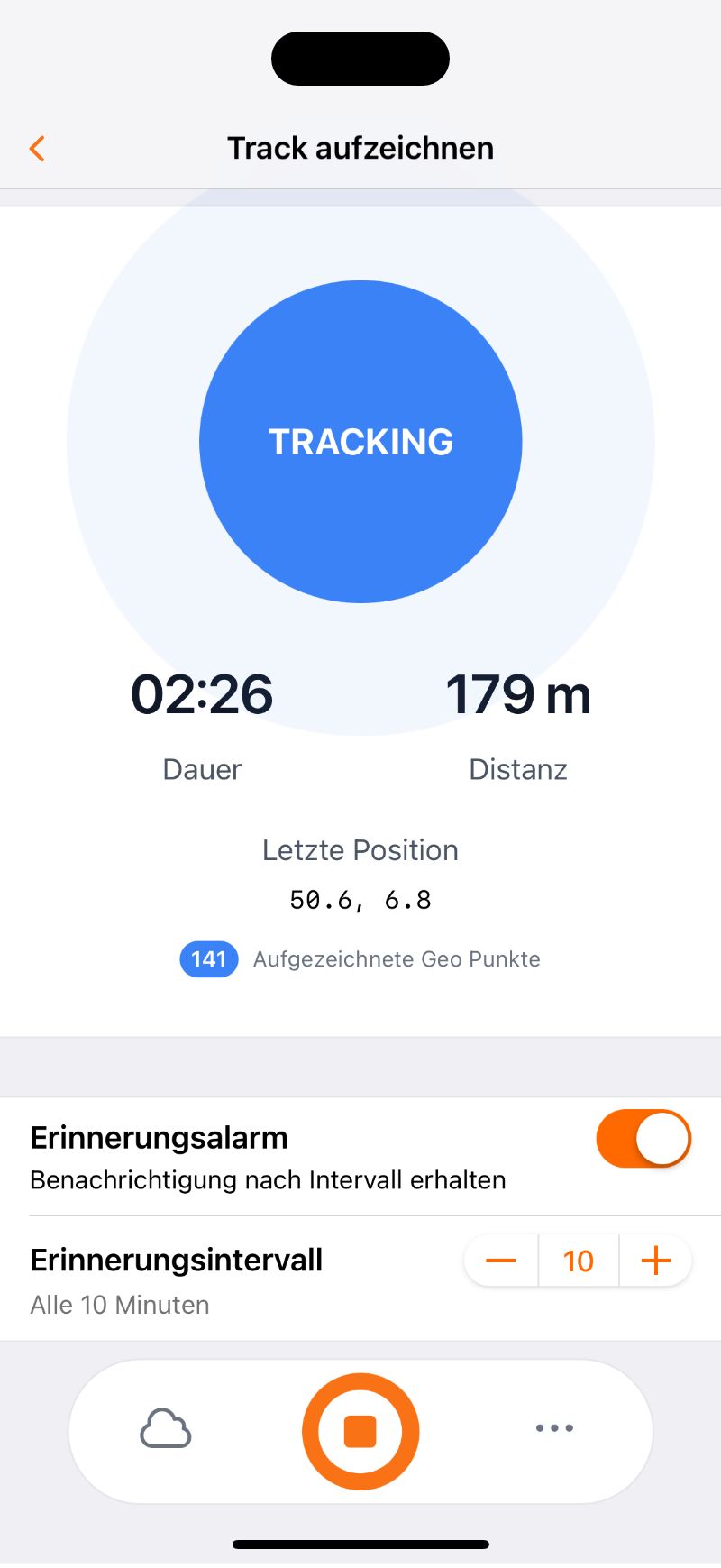 Trailaufzeichnung via GPS